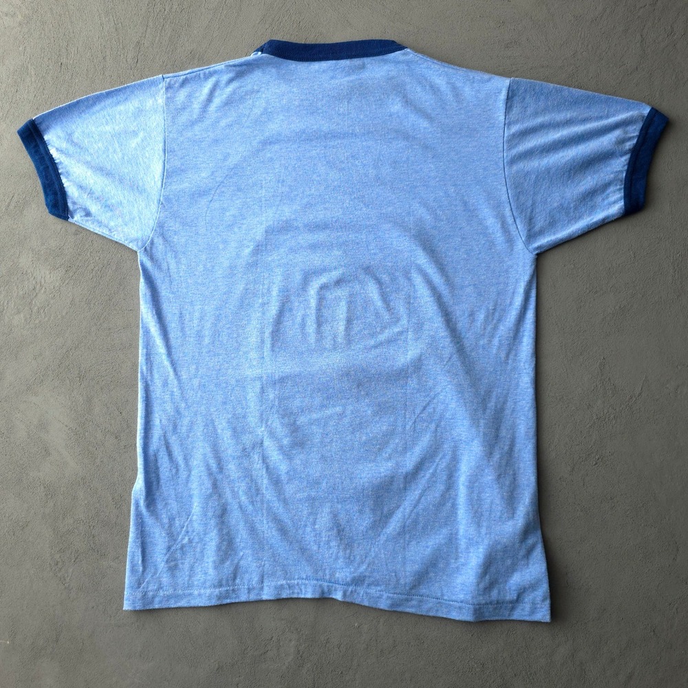 Vintage 80s The Gondoliers Savoy Society T-shirt Large Blue Ringer Harvey Woods - Picture 3 of 7